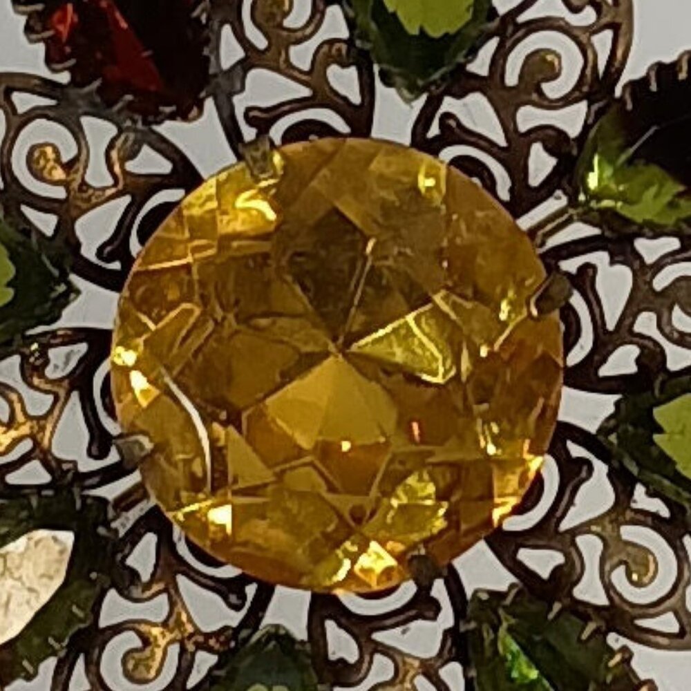 1950's Rhinestone Circular Pin - Picture 2 of 3